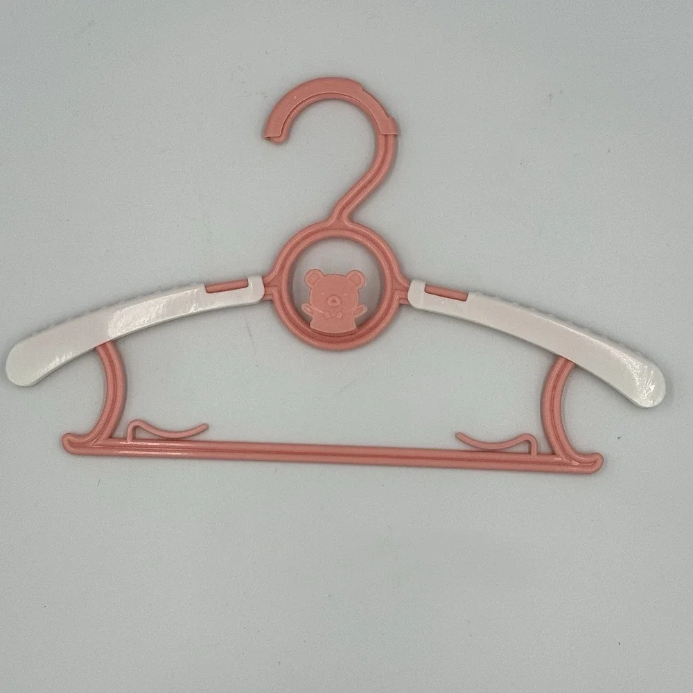 Pastel Pink White Kids Hangers Set 13 Bear Motif Toddler Girls Closet Coquette